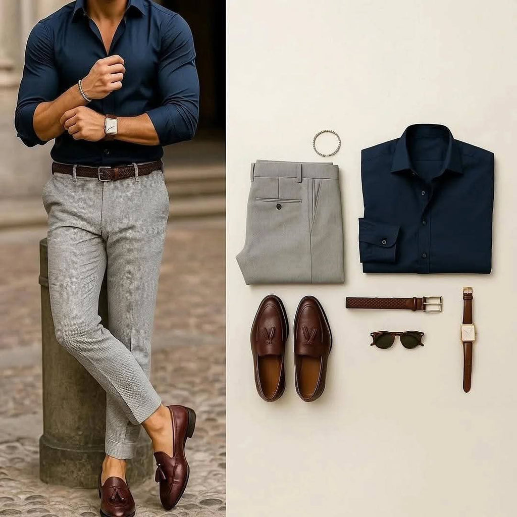 الحفاظ على نظافته وكلاسيكية المجموعة المثالية للقميص والبنطال