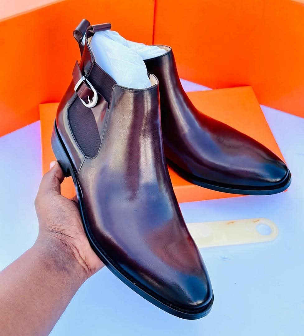 CHELSEA BOOTS CUIR LISSE +  CROCO NOIR ATLAS