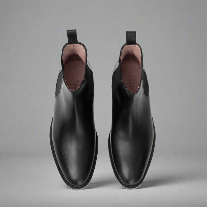 CHELSEA BOOTS CUIR LISSE +  CROCO NOIR | ATLAS